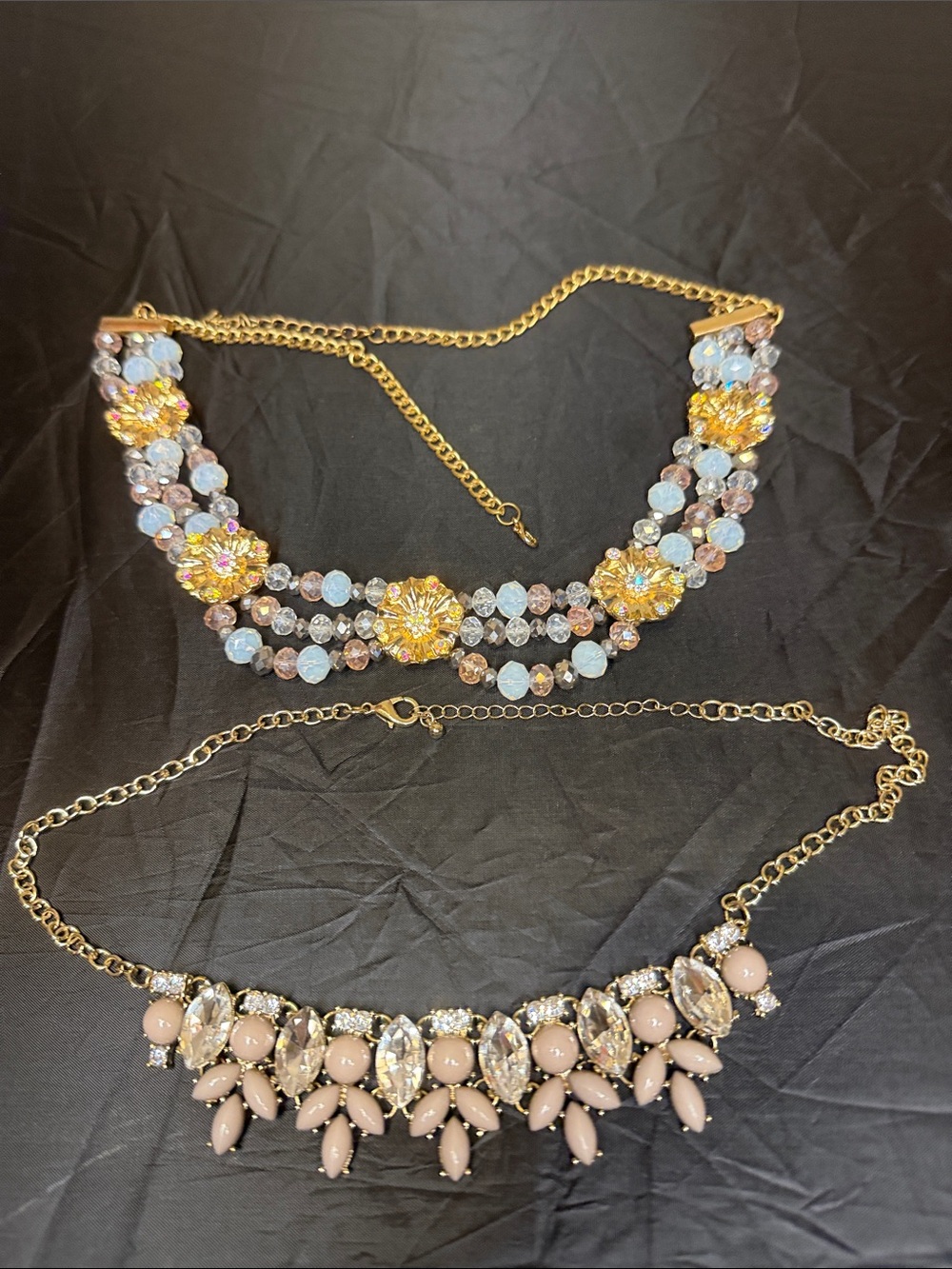 Gold-Tone Multi-Color Crystal Statement Necklace - Women Jewelry costume jewelry
